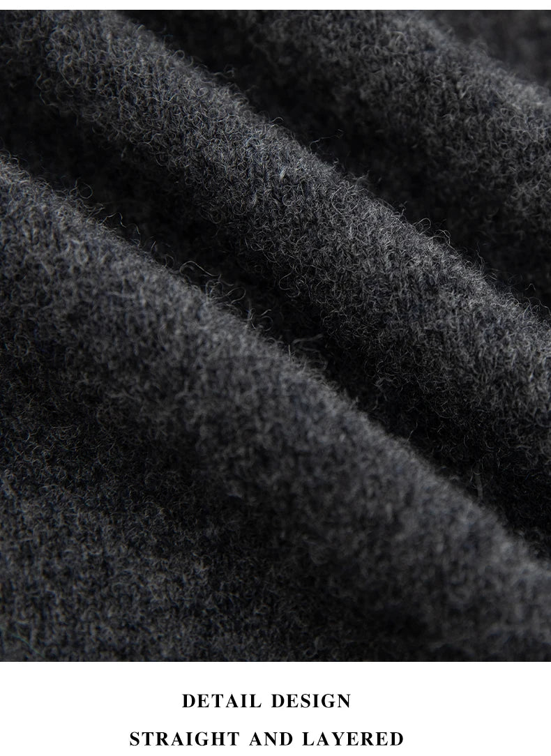 Fashion Men's 100% Wool Pullover Half-high Collar Sweater Autumn Winter Warm Top