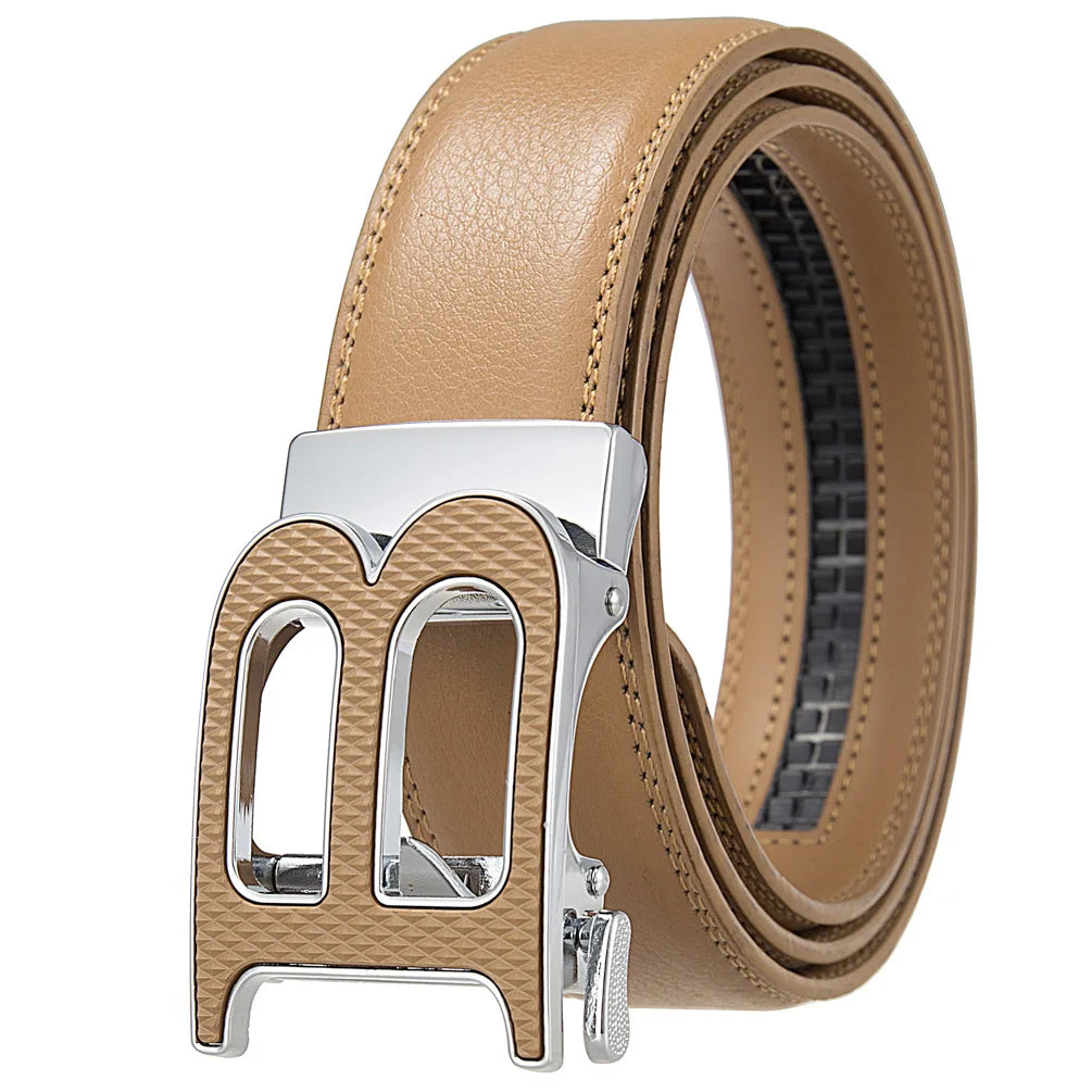 Luxury Brand Men's Belts High Quality Genuine Leather Belts for Men Metal Automatic Buckle Casual Business Male Waistband 3.5cm