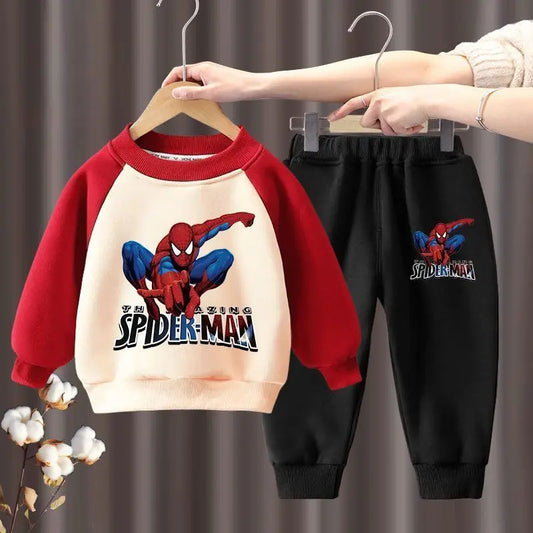 Marvel Spring Autumn Children's Clothing Sets Spiderman Boys Sweatshirt and Sweatpant 2pcs Kids Tracksuits Boys Pullover Set