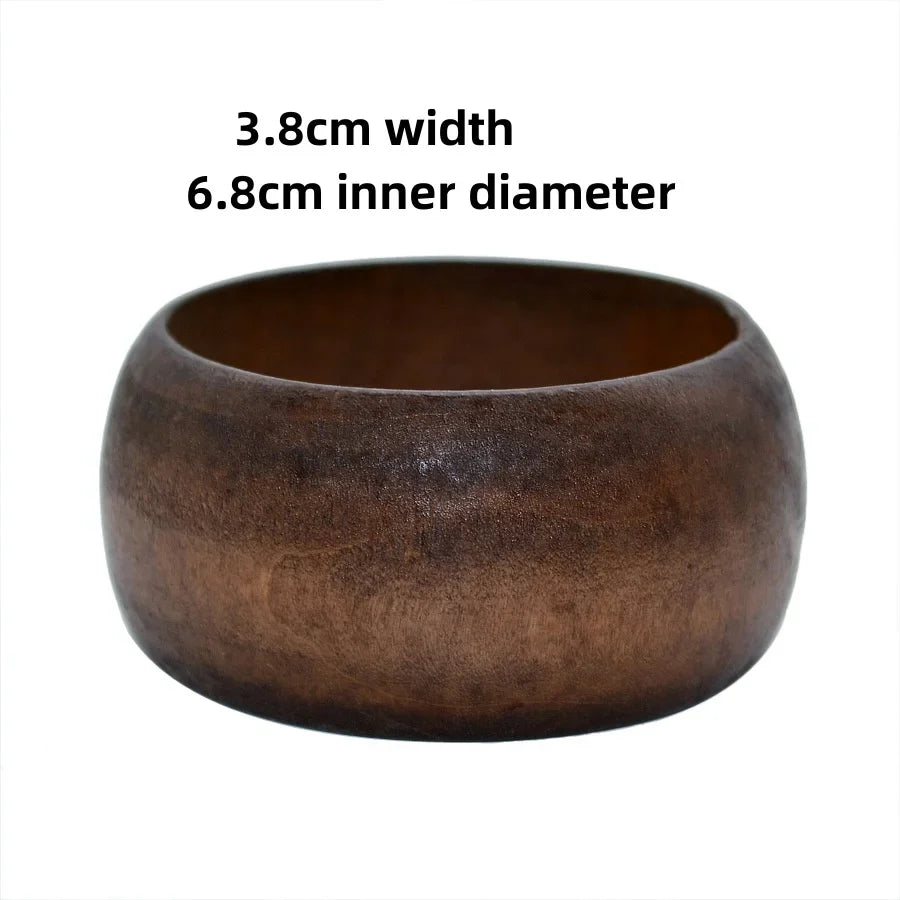 4pcs Women Elegant Natural Wood Square DIY Bracelet Coffee Girl Jewelry Ladies Gift Geometric Wooden Bangles For Women