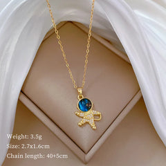 Light Luxurious Temperament Gorgeous Necklace Star and Moon Versatile Stainless