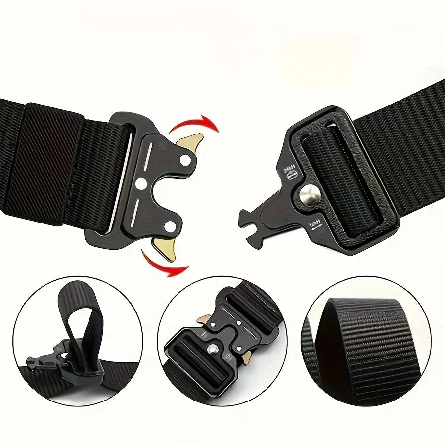 Men's Belt Outdoor Hunting Tactical Mens Belt Multifunctional Combat Survival High Quality Canvas Nylon Mens Belt Sport Belt