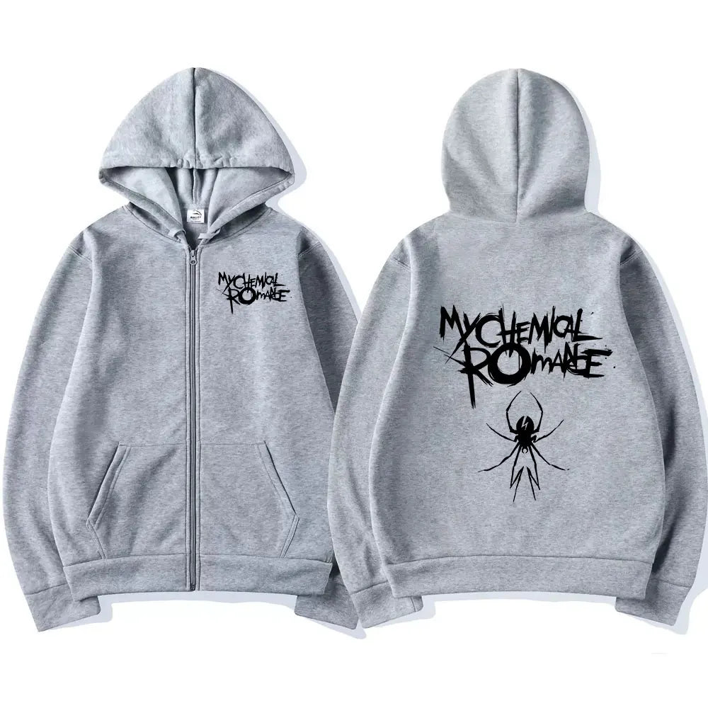 Rock Band My Chemical Romance Mcr Dead Zipper Hoodie Black Parade Punk Emo