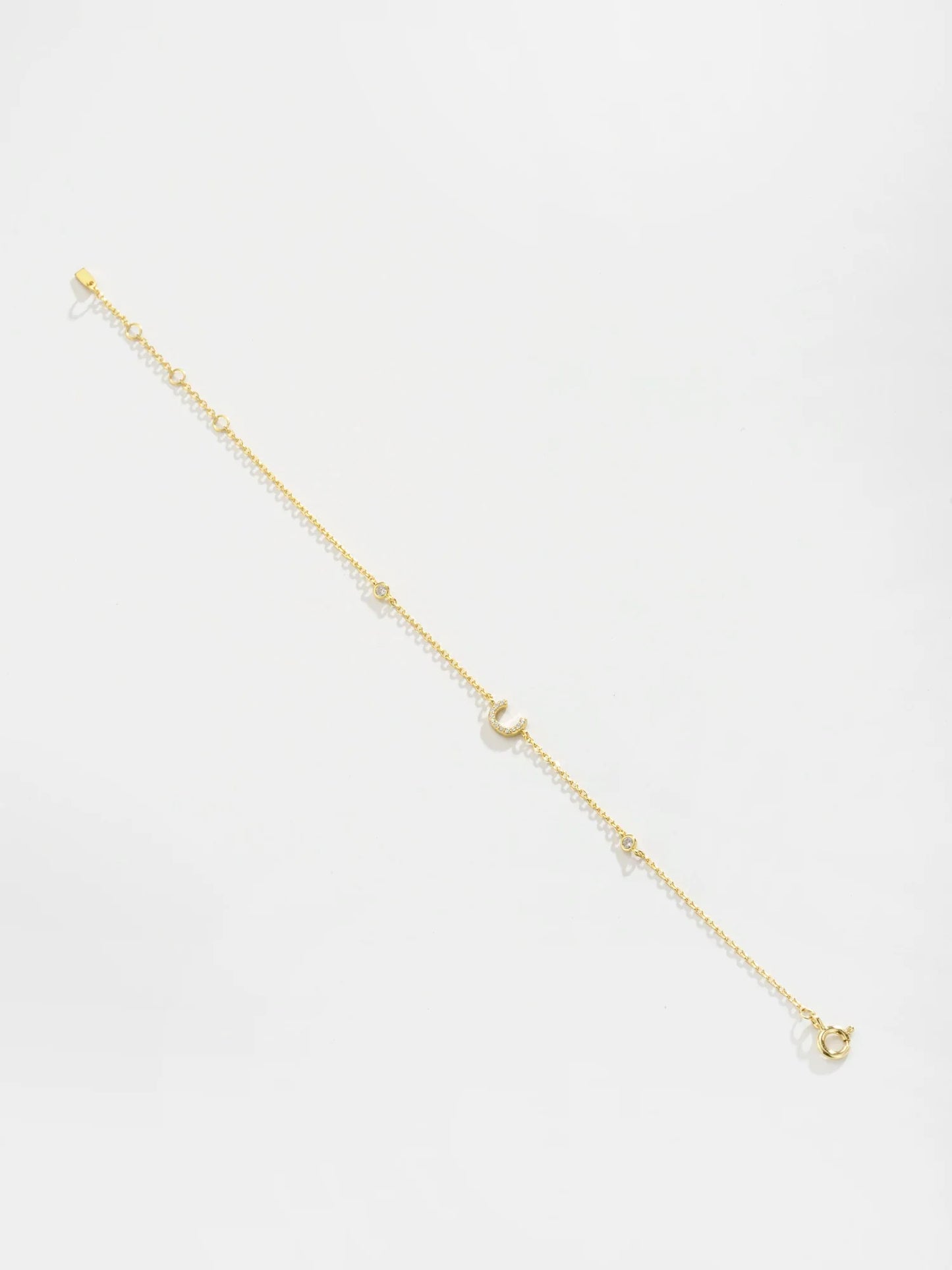 VEWANT 925 Sterling Silver Monogram Letter A - Z Initial Charm Chain Bracelet Luxury Wedding CrystalFine Jewelry