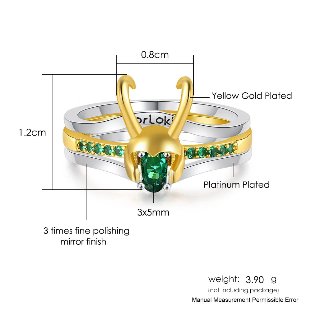 Loki Ring Thor Loki Horns Helmet Matching Paired Rings Set For Women