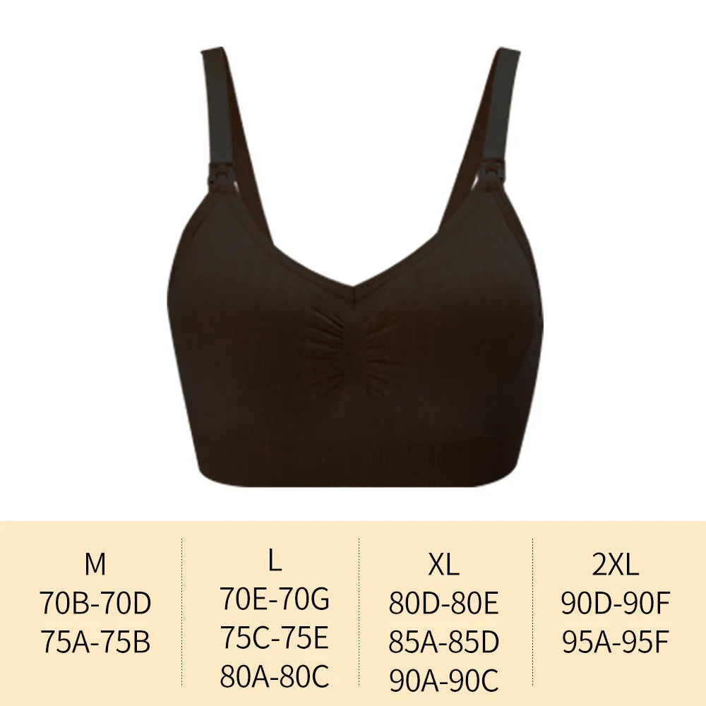 Single Handed Front Buckle Nursing Bra Breathable Women Breastfeeding Underwear