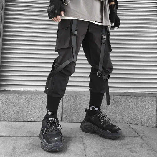 Harajuku Fashion Techwear Men's Cargo Pants Hip Hop Punk Male Clothing Streetwear Joggers High Street Holiday Casual Trousers