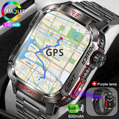 Outdoor Sports Smart Watch Men 2.01" GPS Tracker Compass LED Flashlight 600mAh Battery Waterproof Bluetooth Call Smartwatch Man