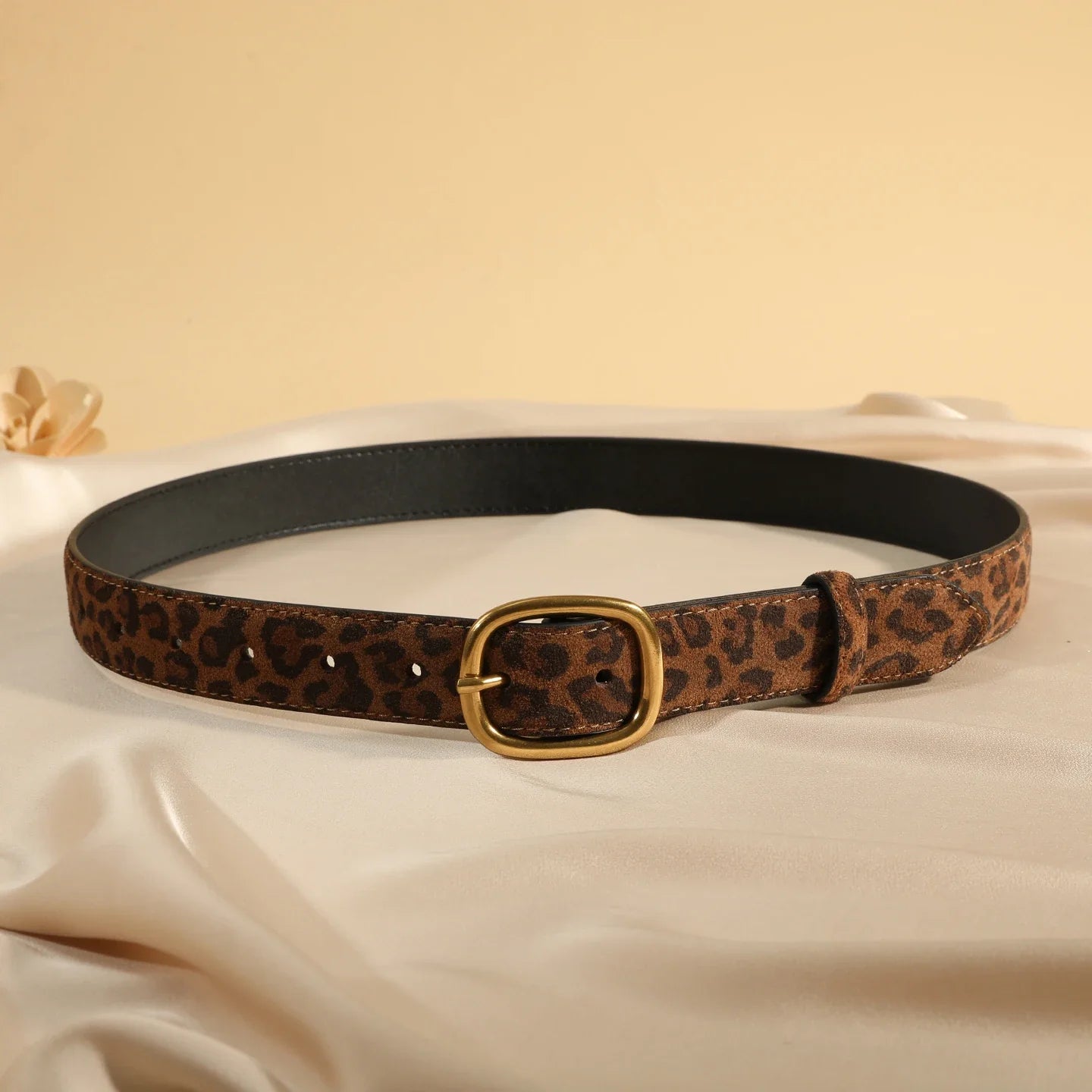 Fashion Suede Cowhide Women‘s Belts Genuine Leather 2.8cm Wide Belt Metal Buckle Women Belt Matched Dress Jeans Skinny Girdle