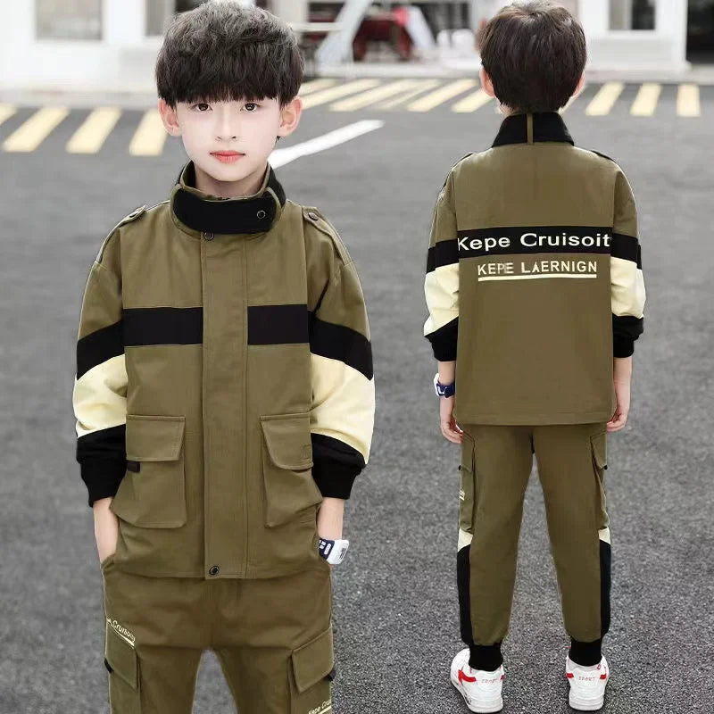 Tracksuit For Boy Sets For Children Boys Jacket and Pants 2Pcs Outfit Sets Junior Kids 3 4 6 8 10 12 Year 2024 New