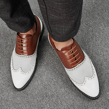 Golden Sapling Retro Brogue Shoes Men's Oxfords Elegant Dress Flats for Men Fashion Party Footwear Casual Business Formal Shoe