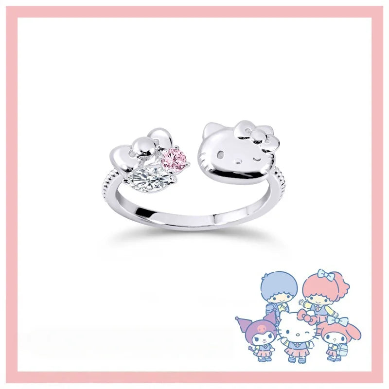 Sanrio Hello Kitty KUROMI College Mix Series-Pompompurin Cartoon Cute Personality Temperament Ring Party Friend's Birthday Gifts
