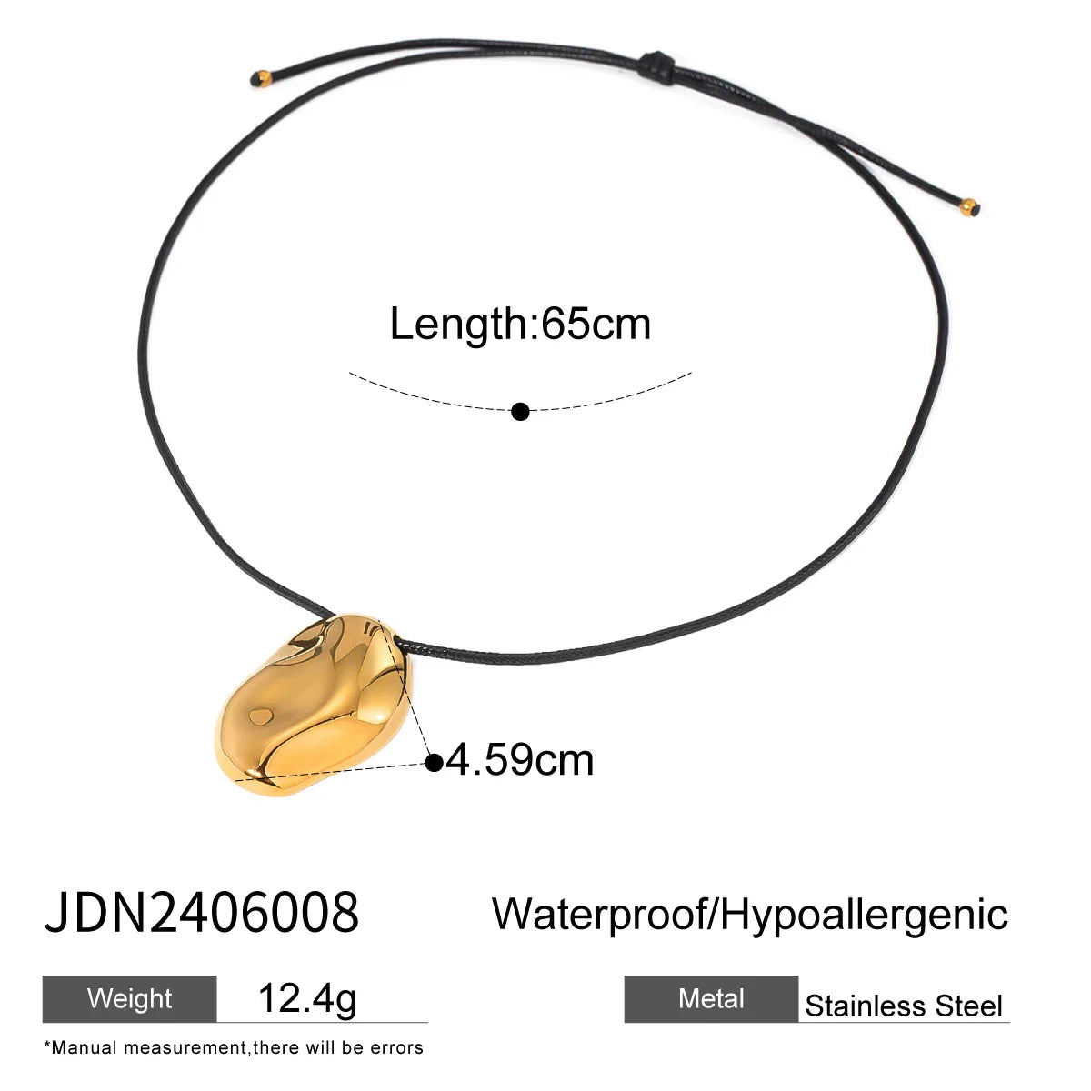 Uworld Waterproof Stainless Steel Micro Trend Cord Necklaces Women Statement Metal 18K Gold Plated Trendy 2024 Jewelry collares