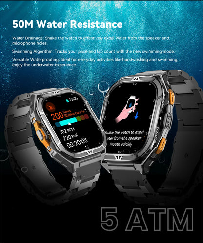 Cubot GT 3 Smart Watch, 5ATM Waterproof, 1.96-inch AMOLED, Blood Oxygen, Fitness Tracker Heart Rate GPS Sport Smartwatch for Men