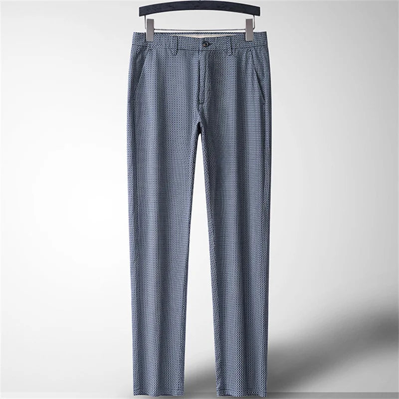 Summer Formal Plaid Suit Pants For Man Casual Pants Men  Korean Fashion Clothing