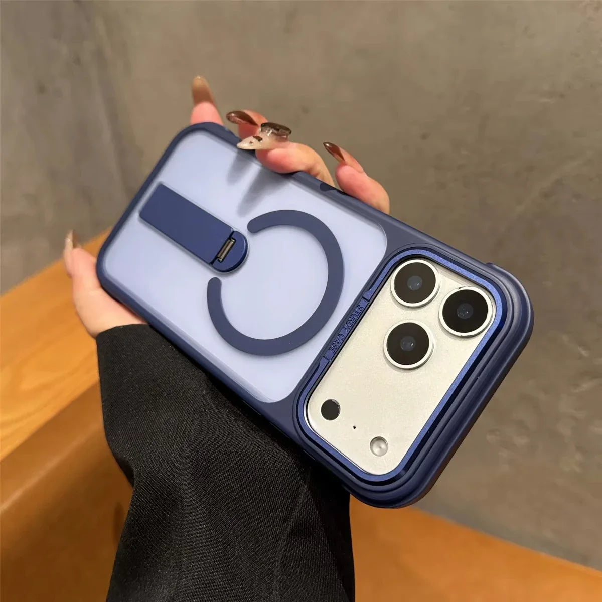 360° Rotate Metal Stand For Magsafe Phone Case For iPhone 17 Air 16 15 14 Plus 13 12 11 Pro Max Magnetic Wireless Charge Cover