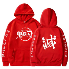 Demon Slayer Hoodies Men Fashion Letter Graphic Printed Sweatshirts Women