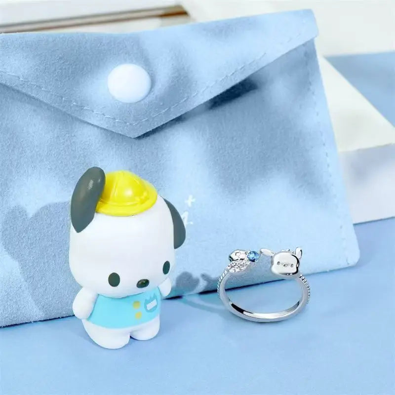 Sanrio Hello Kitty KUROMI College Mix Series-Pompompurin Cartoon Cute Personality Temperament Ring Party Friend's Birthday Gifts