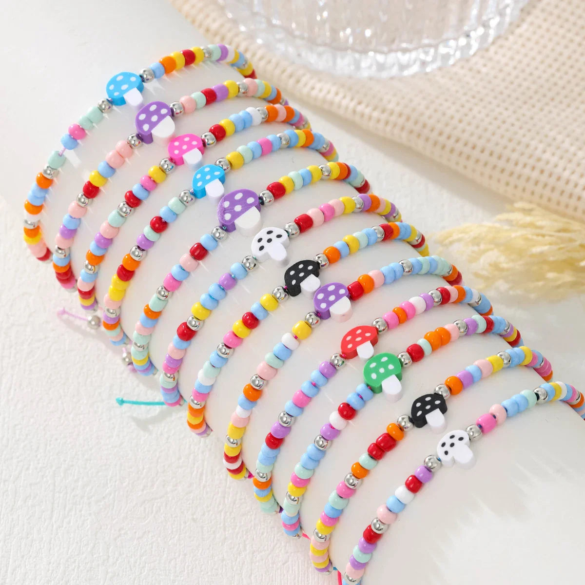 12 piece new ocean series starfish butterfly woven stretch bracelet set