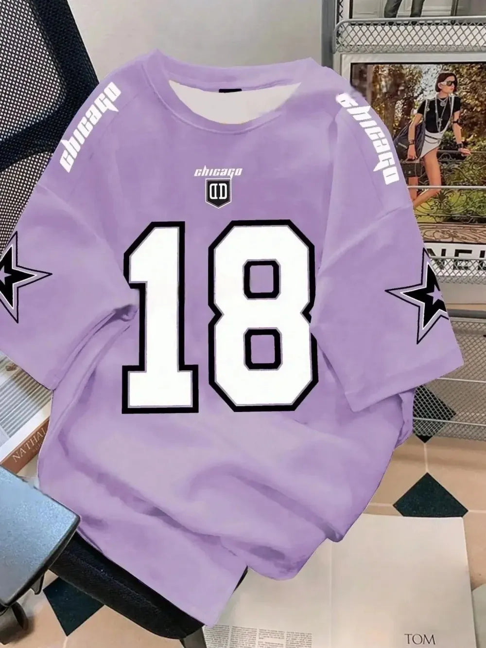 Street fashion men's summer 18 digit print comfortable breathable round neck T-shirt outdoor high street top