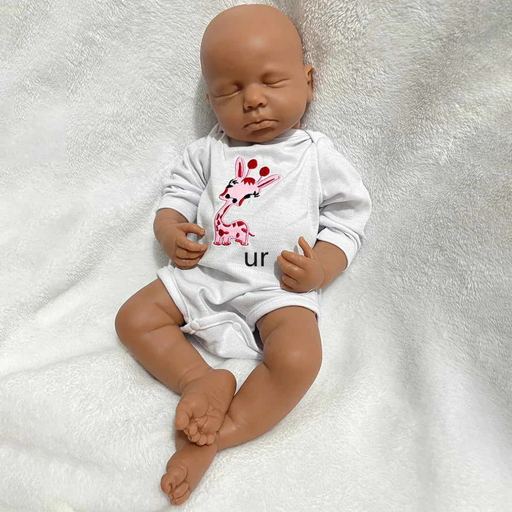 Full Body Silicone Reborn Baby Girl Loulou 20Inch 1:1 Lifelike Silicone Bebe Washable Newborn Dolls for Kids Teaching