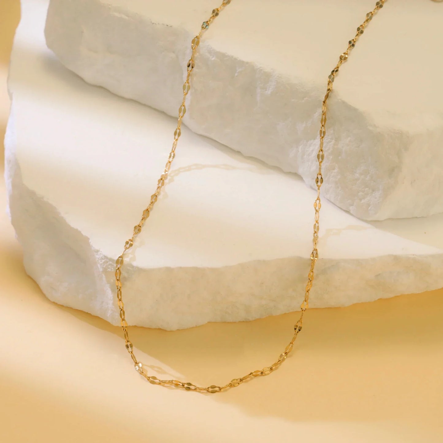 Skyrim Stainless Steel Gold Color Chain Necklace Women Minimalist Cuban Paperclip Twisted Snake Chain Fashion Jewelry Wholesale