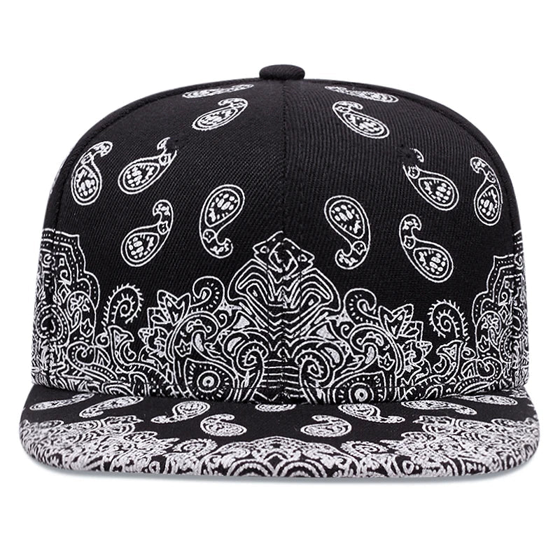 2024 New Fashion West Coast Cashew Flower Printing Snapback Cap Outdoor Sun Men Woman Baseball Hat Adjustable