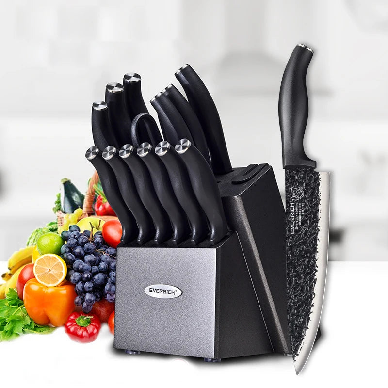 Hammer Pattern Kitchen Knives Set Stainless Steel Chef Knife Non-stick Slicing Sharp