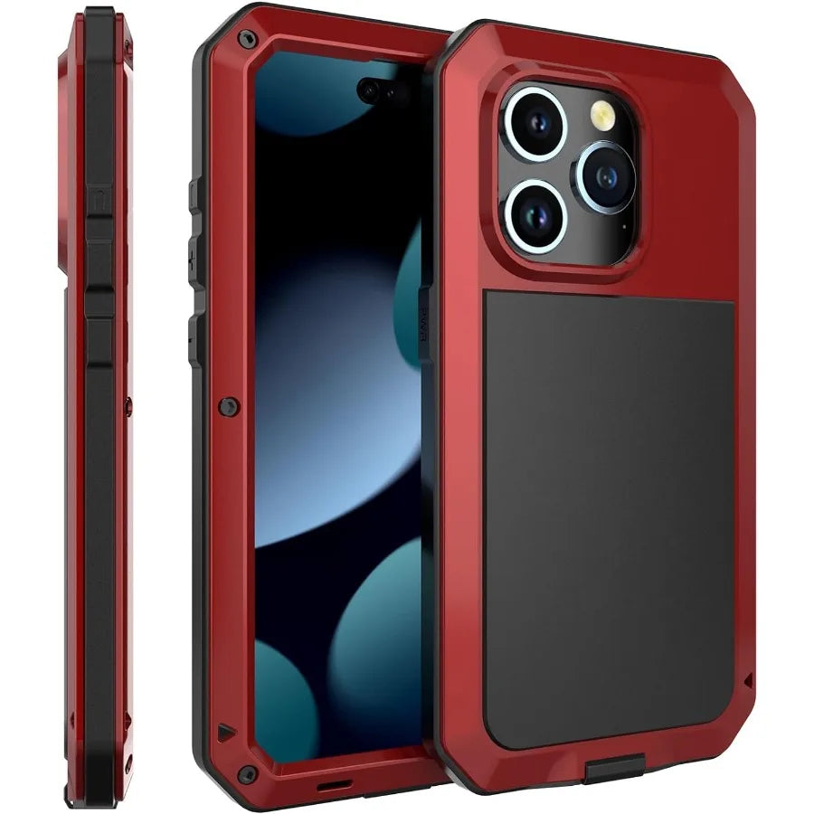 For iPhone 17 16 15 14 13 12 11 Pro XS Max 8 7 360 Full Body Protection Aluminum Metal Case Heavy Armor Cover Screen Protector