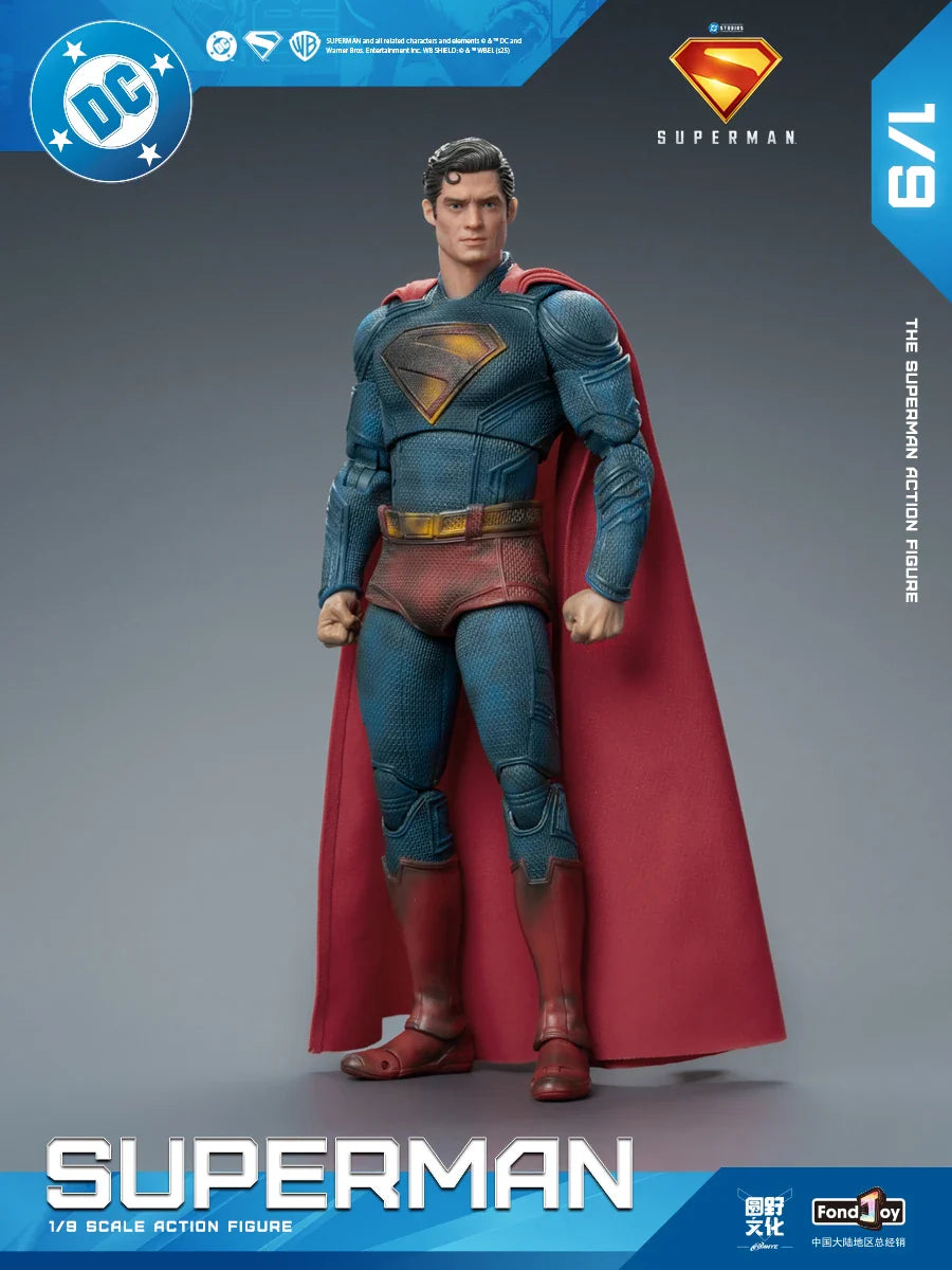 2025 Original Fondjoy David Corenswet Superman Action Figure 1/9 New SupermanFigure PVC Joint Movable Kid Toy Boy Gift