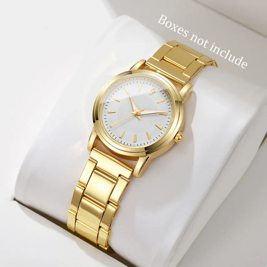 Fashion Women Watches Casual Alloy Band Simple Dial Analog Quartz Wristwatch（Without Box）