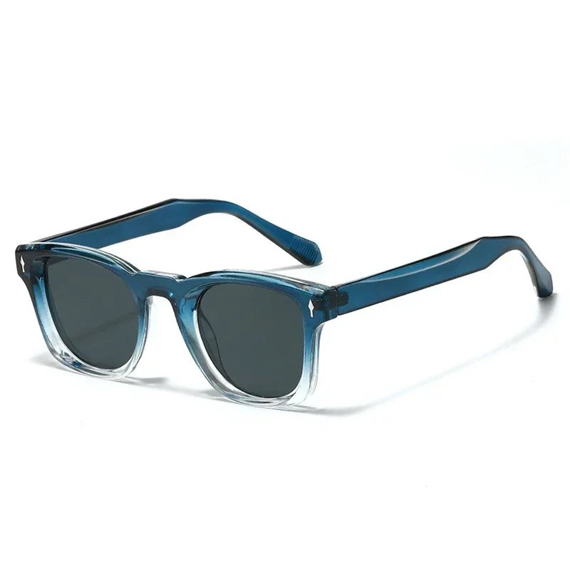 JNPCXI Retro Rivets Square Sunglasses Women Fashion Gradient Shades UV400 Men Green Black Sun Glasses