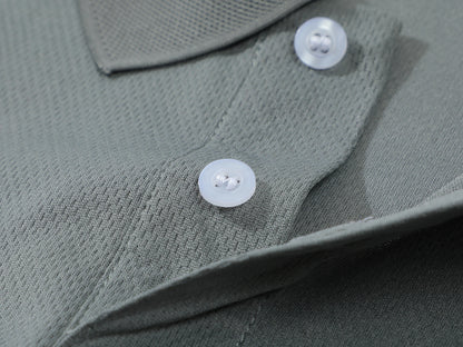 2025 New Summer Men's Short Sleeve Collar Tshirts New Solid Color Casual Polo Shirt Trendy Breathable Loose Basic Splice Top