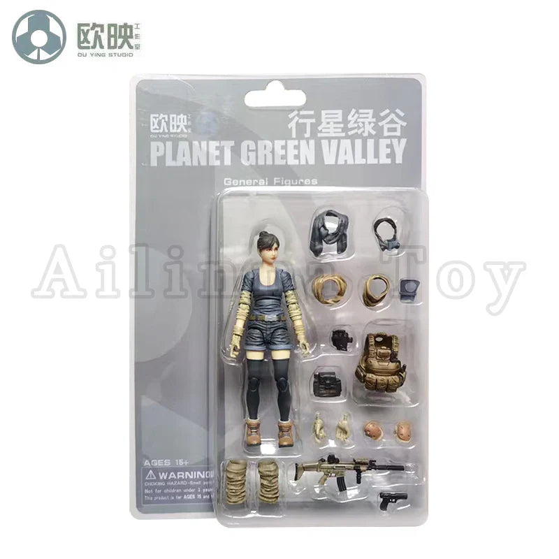 Ou Ying Studio 1/18 Planet Green Valley PGV 3.75inch Action Figure EFSA Male Female Robot Figures Anime Model