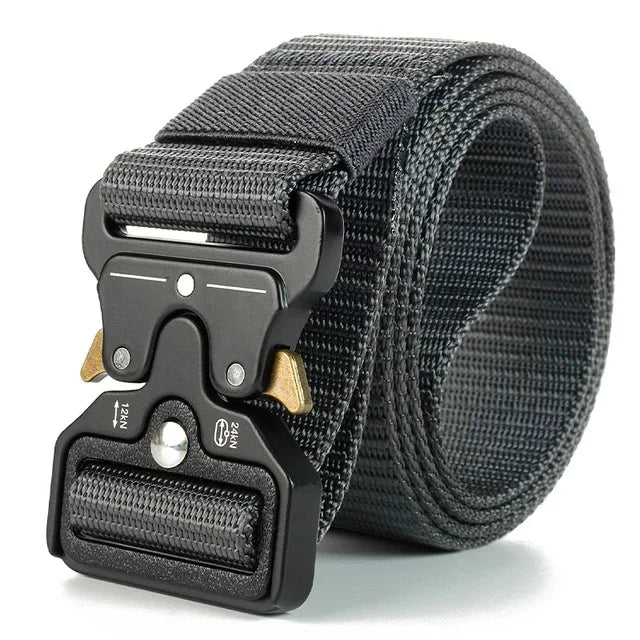 Tactical Belt Men's Elastic Webbing - Military Nylon Stretch Breathable Waistband for Outdoor Training Pants
