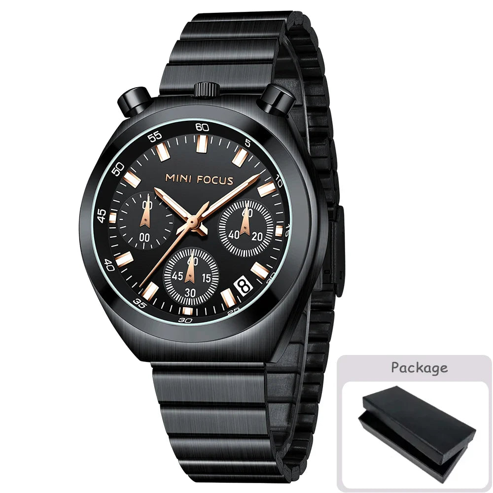 MINI FOCUS Multifunctional Panda Watch for Women Stainless Steel Casual Fashion Ladies Waterproof Quartz WristWatch Girl Gift