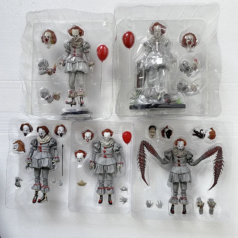 NECA Pennywise Joker Action Figure Toy Doll Horror Halloween Christmas Gift 18cm Bookshelf Ornament