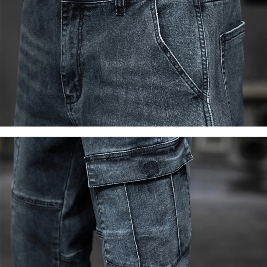Baggy Jeans Men Plus Size 40 44 Denim Pants Fashion Pockets Cargo Jeans Pants