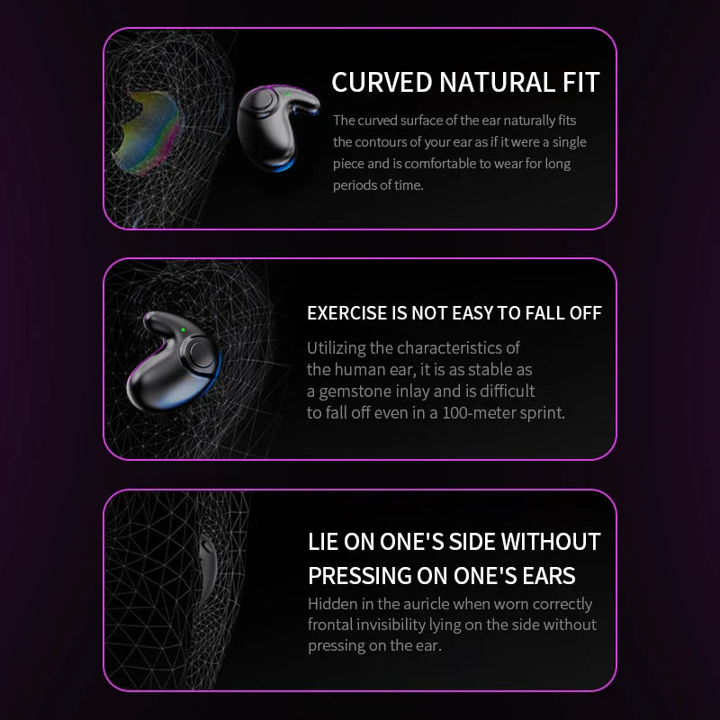 Wireless Sports Bluetooth Headphones Highend Tws Dual Ear Sleep In Ear Md538 Mini Painless Call Noise Cancelling Thin Headphones