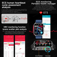 2025 Laser Treatment Three High SmartWatch 1.95" Sapphire Curved Screen ECG+PPG Blood fat Uric Acid Health Diagnosis Smartwatch