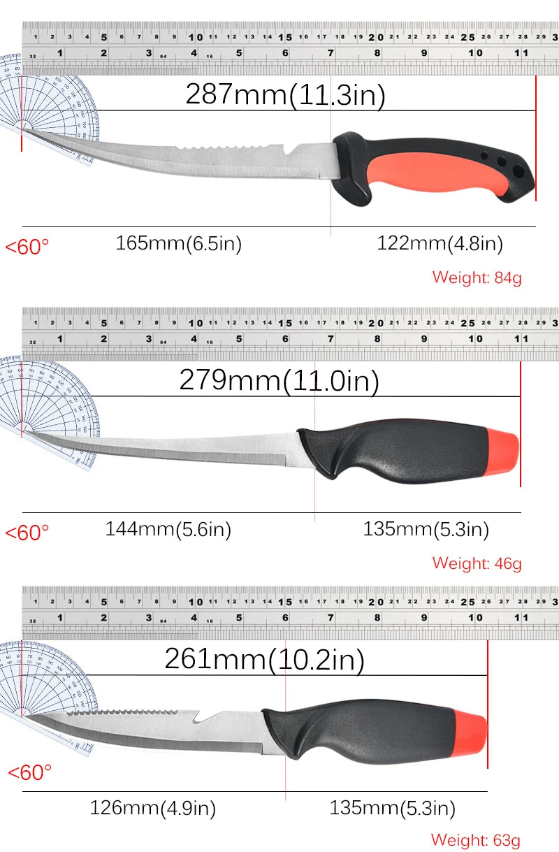 Stainless Steel Back Tooth Scaler with Scabbard Sharp Fish Knife Household Kitchen