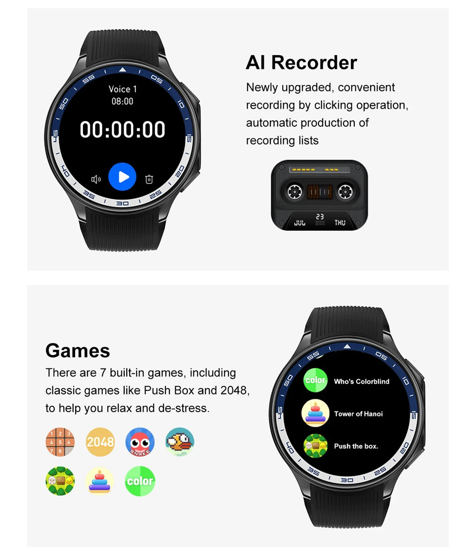 2025 New For OPPO Watch X Smart Watch 4GB Large Memory Music Video Player TWS Headphones AMOLED HD Business High-end Smartwatch