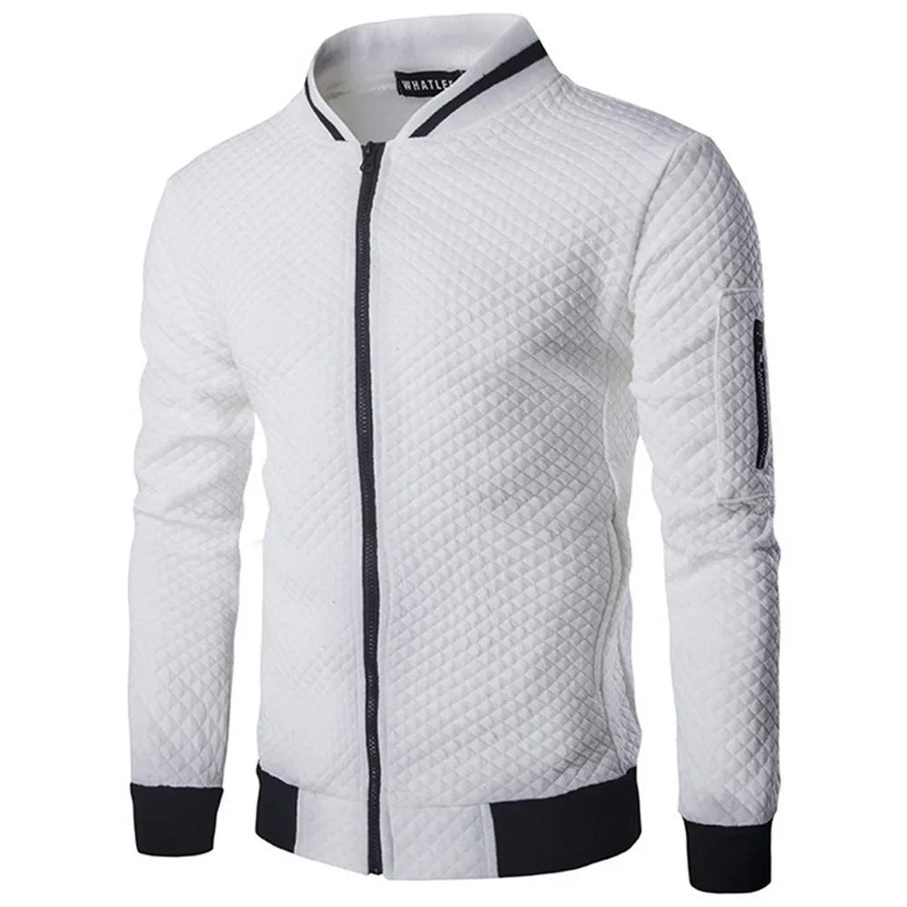 Plush Zip stand collar casual Jacket Men's Street Windbreaker Coat Men