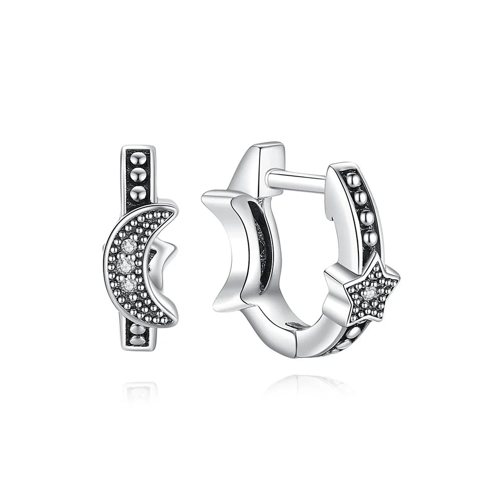 Original 925 Sterling Silver Earrings 2025 Stud Hoop Crystal Earings For Women Rose Gold Crown Heart Infinity Bee Earing Jewelry