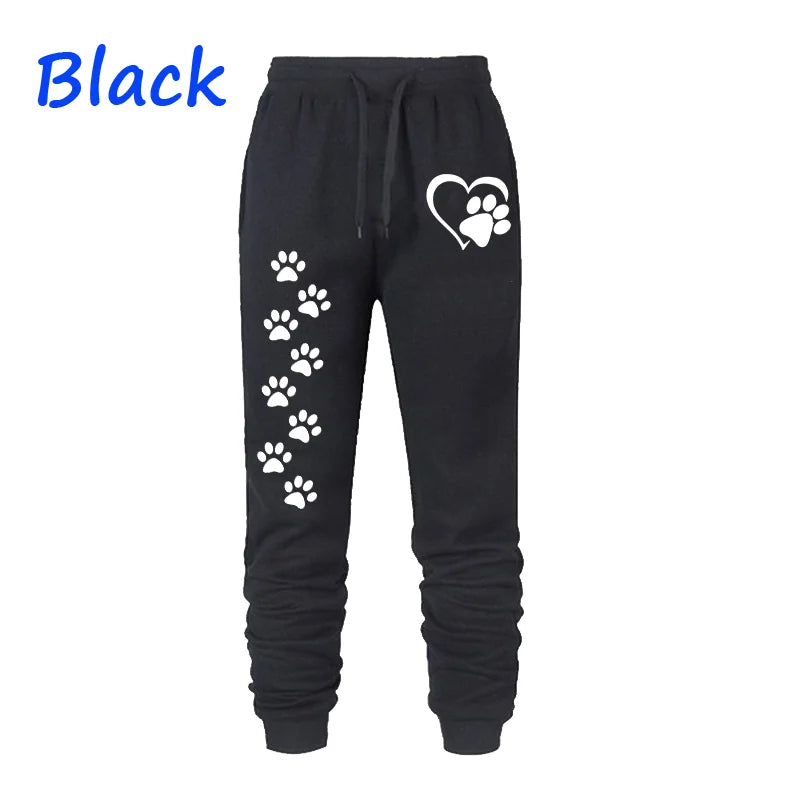 Women Cat Paw Printed Sweatpants High Quality Long Pants Jogger Trousers