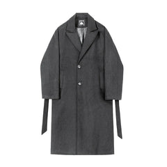 Korean Trend Men's Loose Casual Single-breasted Overcoat Autumn Winter Fashion