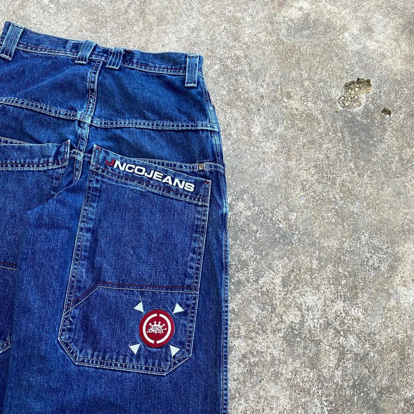 Blue Baggy Jeans: Y2k Streetwear Hip Hop Wide Leg Denim
