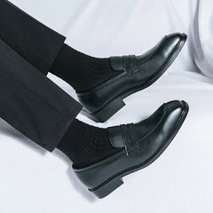 Ripe-young Men's Concise Leather Loafers Grace Business Shoes Fashion