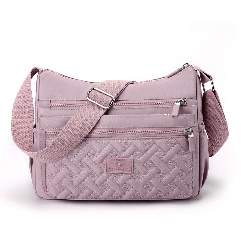 Women's Shoulder Crossbody Bag Waterproof Solid Color Black Pink Casual Handbag
