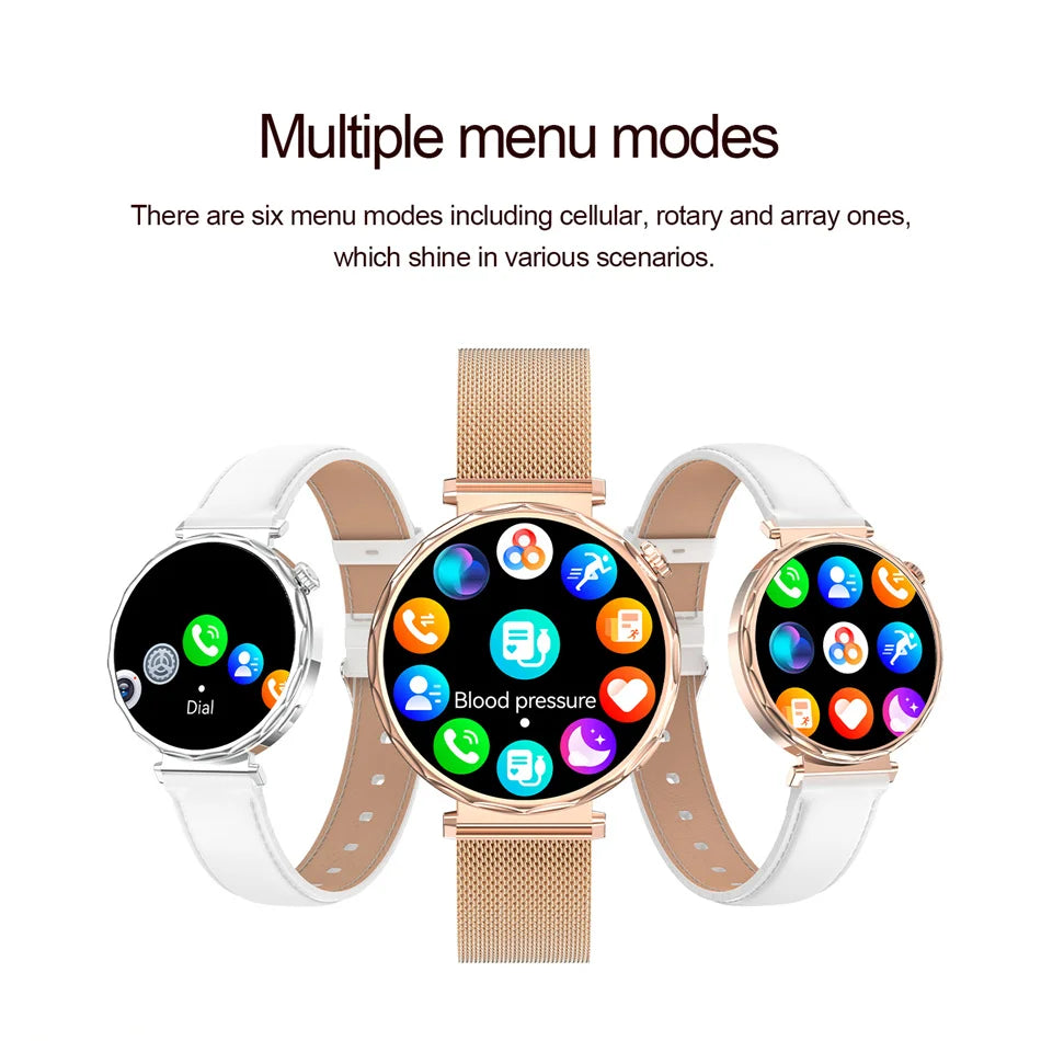 Fashion Women's Smart Watch AMOLED HD Screen Health Monitoring GPS Sports Track Watch Bluetooth Call Smartwatch Android IOS